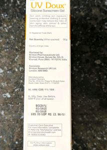 Brinton Healthcare Uvdoux Face &amp; Body Sunscreen Gel With Spf 50 Pa+++ In Matte Finish And Oil Free Formula|