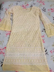Chickenkari Yellow Embellished Kurti