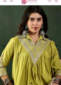Elegant Green Embroidered Kurta