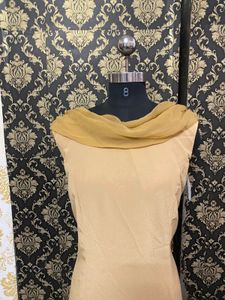 Beige Cowl Neck Maxi Dress