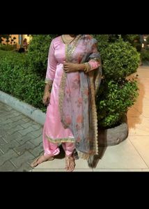 Wedding Dress Pink Organza Dupata Patiyala Salwar