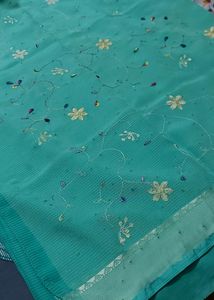 Beautiful Green Saree With Blouse