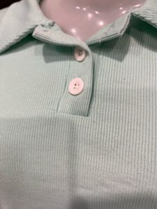 Mint Ribbed Polo Crop Top