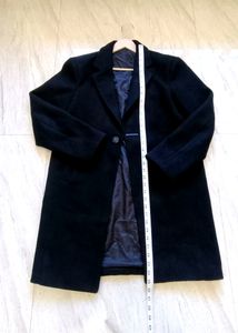 Unisex Long Coat/Over Coat Black For Winter