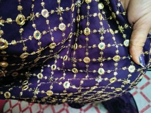 Elegant Purple &amp; Gold Salwar Suit