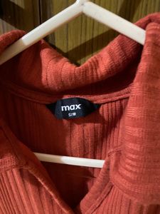 Max Red  Ribbed Top