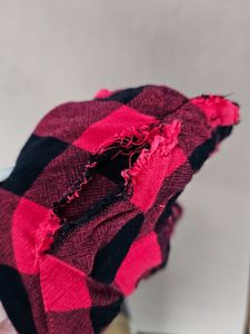 red plaid shirt