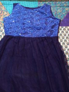 Elegant Blue Floral Dress Material