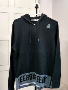 💥BUY1GET1💥 REEBOK men's cotton regular fit color block hooded sweatshirt.