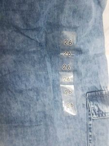 Vintage Wash Denim Cargo Pants