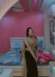 Black And Gold Net Sari With Blouse