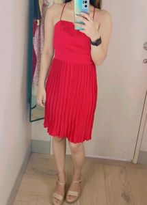 Street9 Women Asymmetric Cross Strape Red Dress