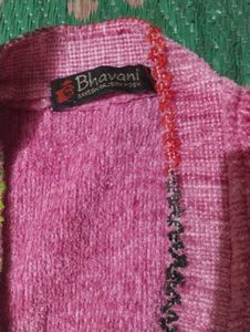 Pink Embroidered Cardigan