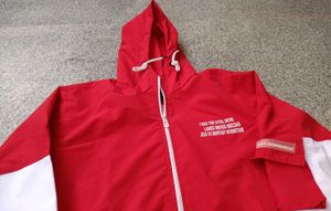 Red &amp; White Colorblock Jacket, M Size