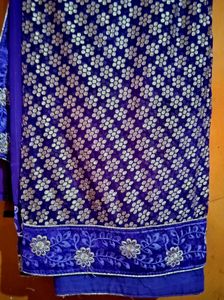Embroidered Blue Saree