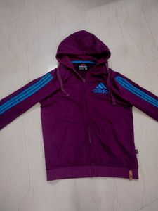 Adidas Purple Zip-Up Hoodie