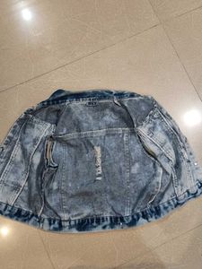 Denim Vest with Lace Detail