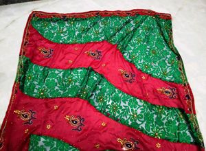 Embroidered Green Saree