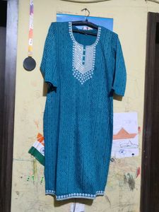 Elegant Teal Embroidered Kurta