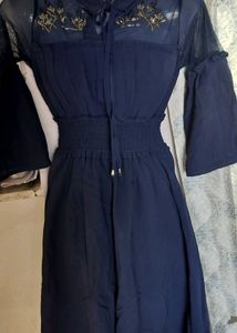 Navy Blue Embellished Jumpsuit