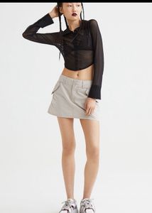 H&amp;M Black mesh sheer top + Freebie H&amp;M tee