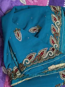 Elegant Teal Saree