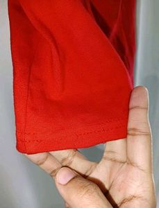 Red Bateu Neck 3/4th Sleeve Top