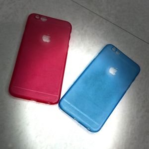 UltraSlim Case for iPhone 6/6S ) Fine Matte, Feather Light Cover - Light Red And Blue ( Pair Of 2)