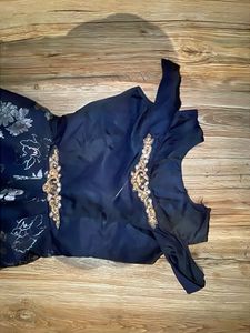 Elegant Navy &amp; Silver Gown