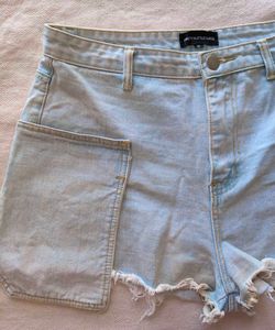 Light Blue Cargo Denim Shorts
