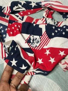 American Flag Print Crop Top