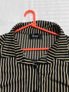 Striped Shirt Dress Bust Till 40 Stretchy