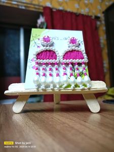 Pink Dilruba Beaded Earrings 🌸💗