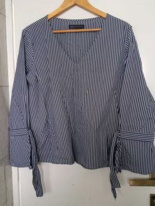 Striped V-Neck Blouse