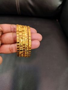Gold Plated Bangles Set Of 5 (2/4) - 5pcs