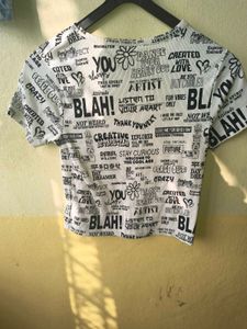 Trendy Graphic Print Crop Top