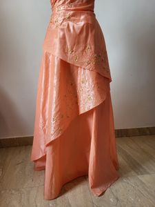 Beautiful Coral Layered Gown🌸🎀💝