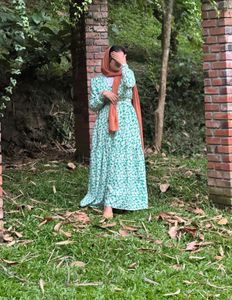 Floral Green Maxi Dress