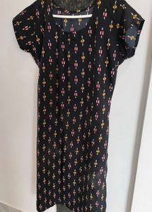 Printed Black Dress