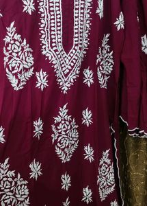Cutwork Lucknowi Plazopair