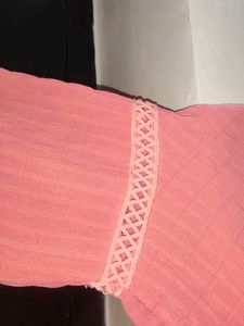 Peach Top with Lace Detail