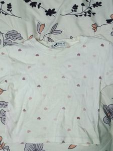 Cute Heart Print Tee