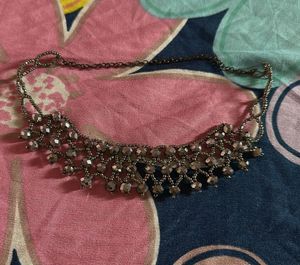 Sparkling Grey Beaded Choker Necklace