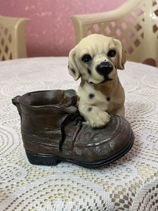 Cute Puppy Pen Stand And Money Bank
