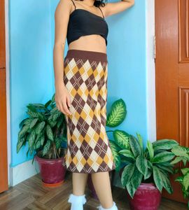 Argyle Printed Winter Skirt