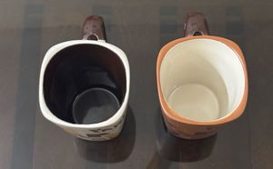 V Shaped Ceramic Coffee Mug(400ml, Pack of 2)