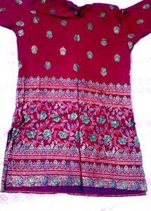 Maroon Floral Kurta