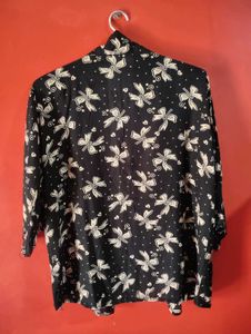 Vintage Black Bow Print Shirt