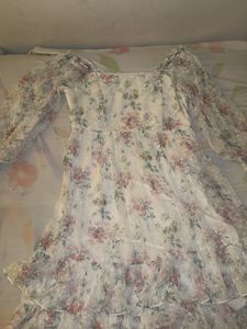 Whimsical Floral Ruffle Dress by AND