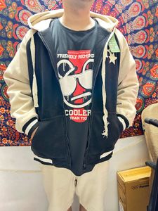 Varsity Style Zip-Up Hoodie